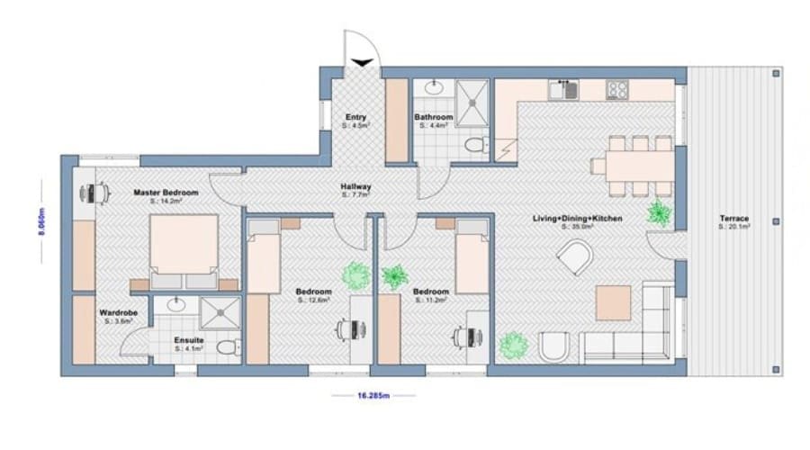 Luxe Homes 360 - Casa Prefabricada - Modelo S-115 - casa prefabricada estructura madera 1151